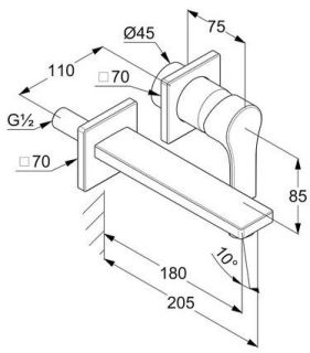 Встраиваемый смеситель для раковины Kludi Zenta SL хром 482440565
